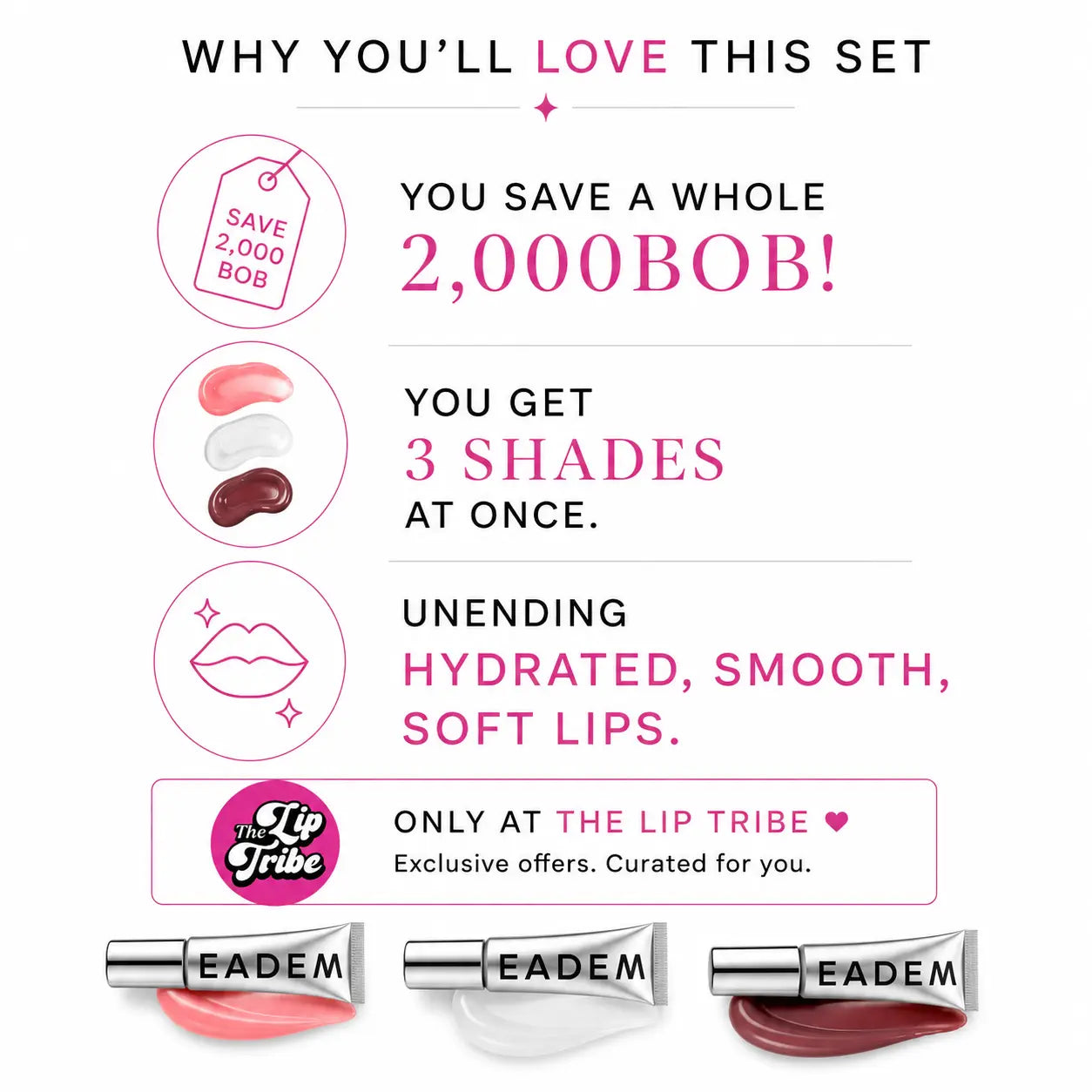 EADEM Le Chouchou Best-Sellers Mini Lip Balm Trio (3-minis-in-one)
