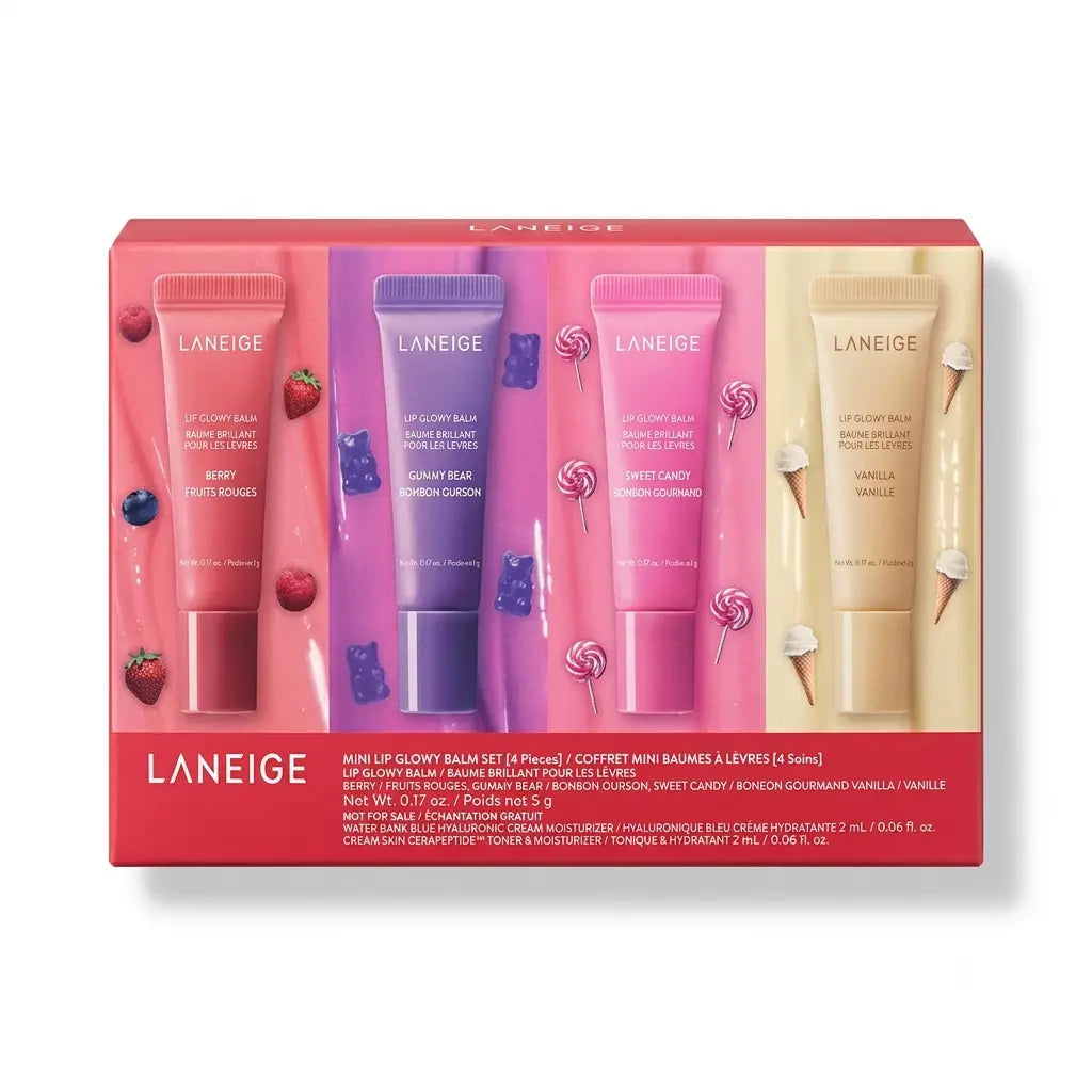 LANEIGE Mini Lip Glowy Balm Set (4 × 5g)