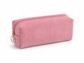 Lip Essentials Pouch - Pink ribbed with gold zipper