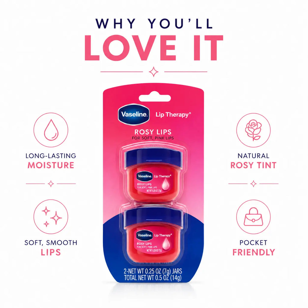 Vaseline Lip Therapy Rosy Lips Twin Pack