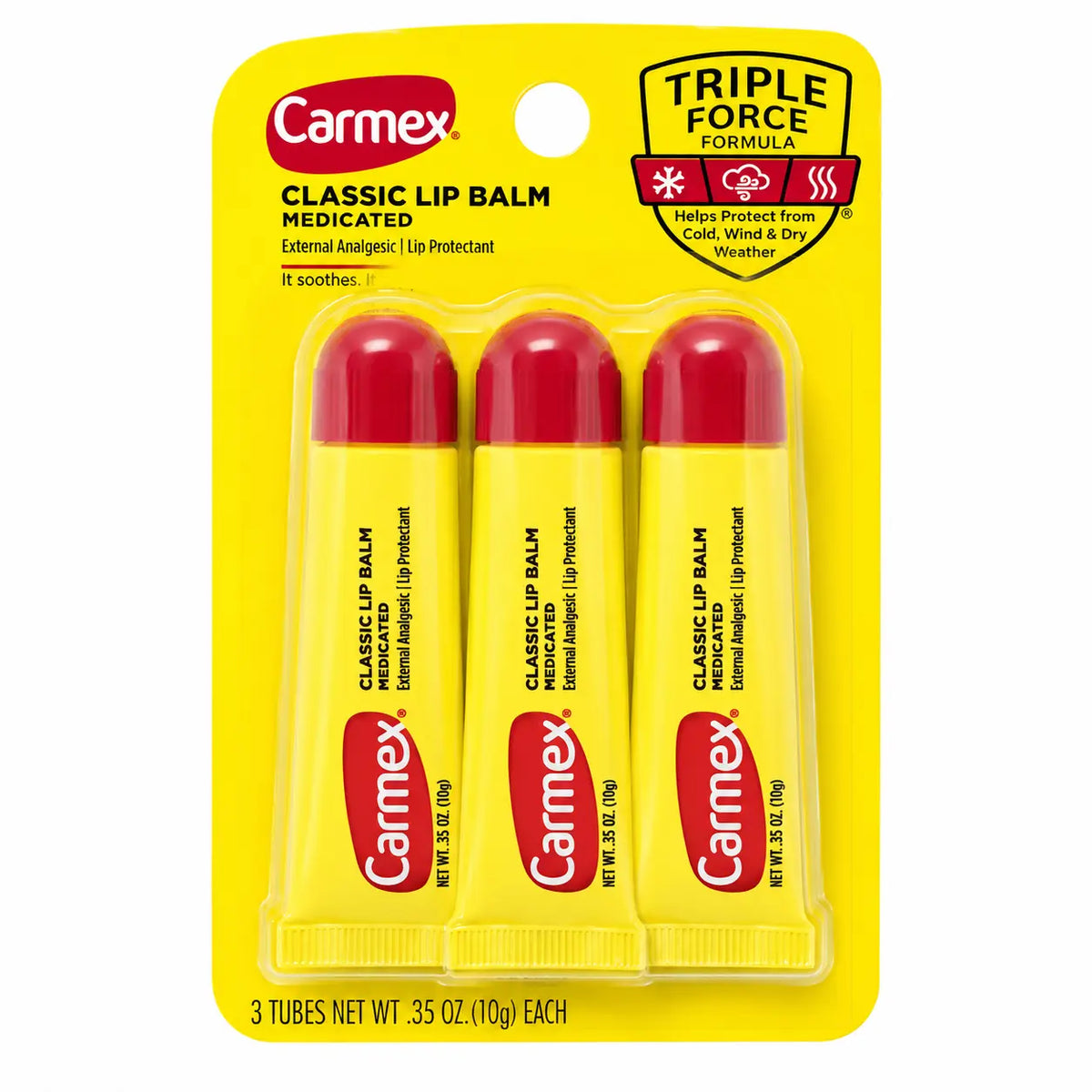 Carmex Classic Lip Balm – Original Flavor, Pack of 3