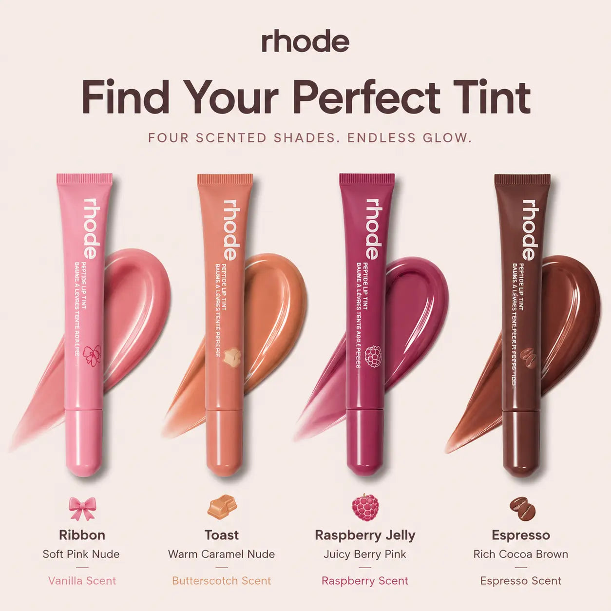 Rhode Scented Peptide Lip Tint Set (4-pack)